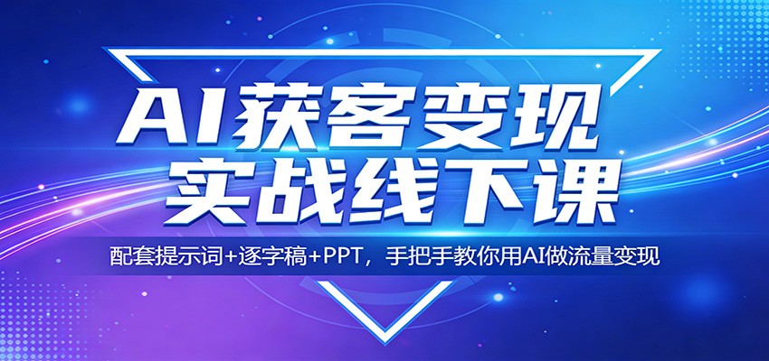AI获客变现实战线下课：配套提示词+逐字稿+PPT，手把手教你用AI做流量变现-shxbox省心宝盒