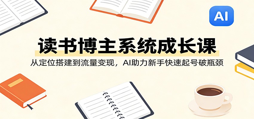 读书博主系统成长课：从定位搭建到流量变现，AI助力新手快速起号破瓶颈-shxbox省心宝盒