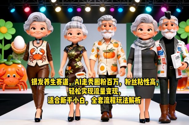 银发养生赛道，AI走秀圈粉百万，粉丝粘性高，轻松实现流量变现，适合新手小白，全套流程玩法解析-shxbox省心宝盒
