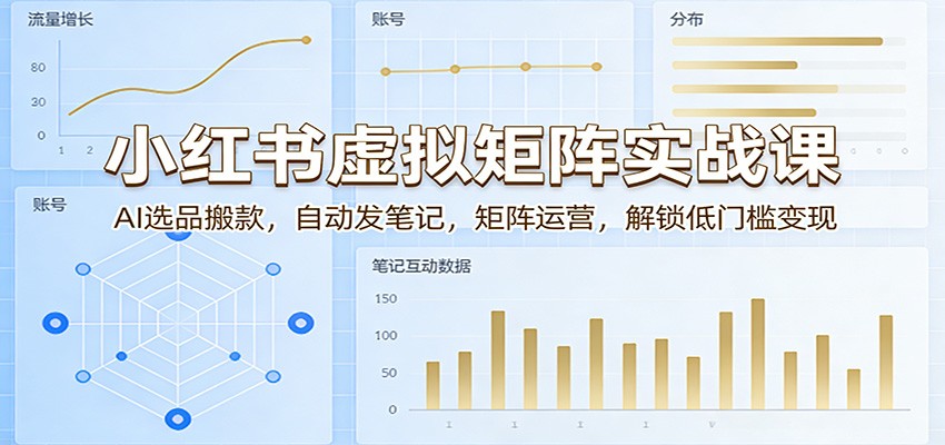 小红书虚拟矩阵实战课：AI选品搬款，自动发笔记，矩阵运营，解锁低门槛变现-shxbox省心宝盒