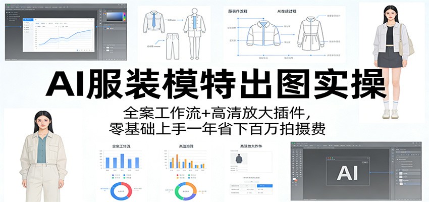 AI服装模特出图实操：全案工作流+ 高清放大插件，零基础上手一年省下百万拍摄费-shxbox省心宝盒