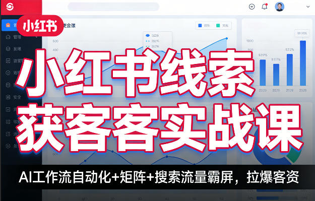 小红书线索获客实战课，AI工作流自动化+矩阵+搜索流量霸屏，拉爆客资-shxbox省心宝盒