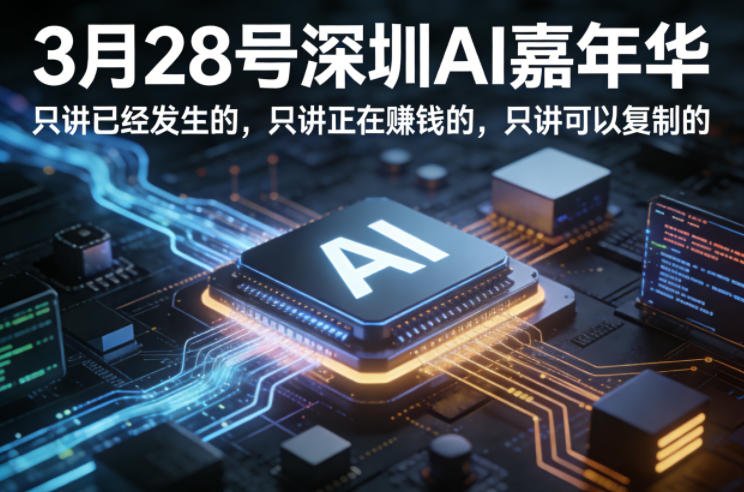3月28号深圳AI嘉年华，只讲已经发生的，只讲正在賺钱的，只讲可以复制的-shxbox省心宝盒