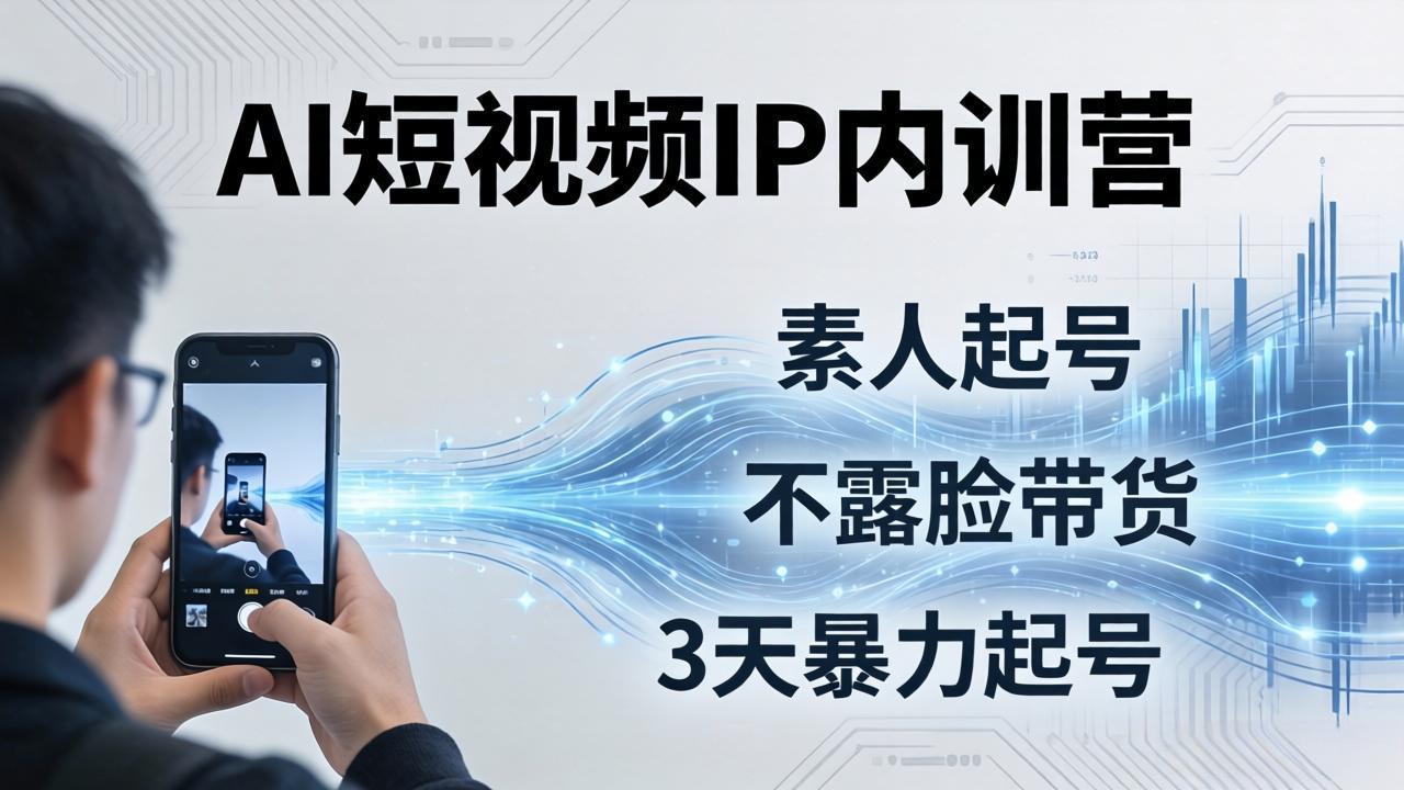 2026AI短视频IP内训营：从素人起号到不露脸带货，3天暴力起号全流程拆解-shxbox省心宝盒