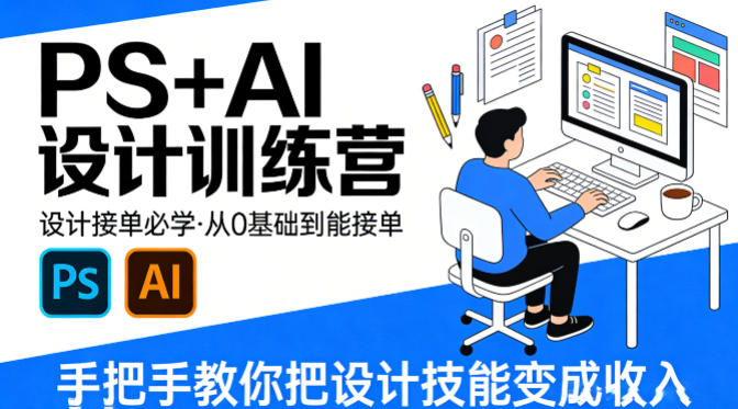 设计接单必学，PS+AI设计训练营，从0基础到能接单，手把手教你把设计技能变成收入-shxbox省心宝盒