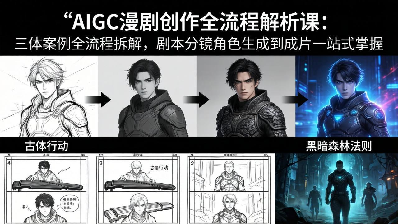 AIGC漫剧创作全流程解析课：三体案例全流程拆解，剧本分镜角色生成到成片一站式掌握-shxbox省心宝盒