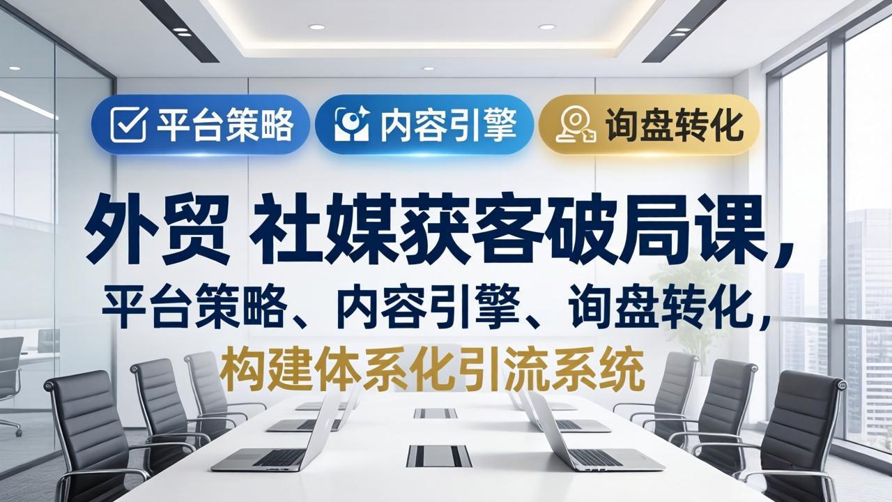外贸 社媒获客破局课，平台策略、内容引擎、询盘转化，构建体系化引流系统(更新26年3月-shxbox省心宝盒
