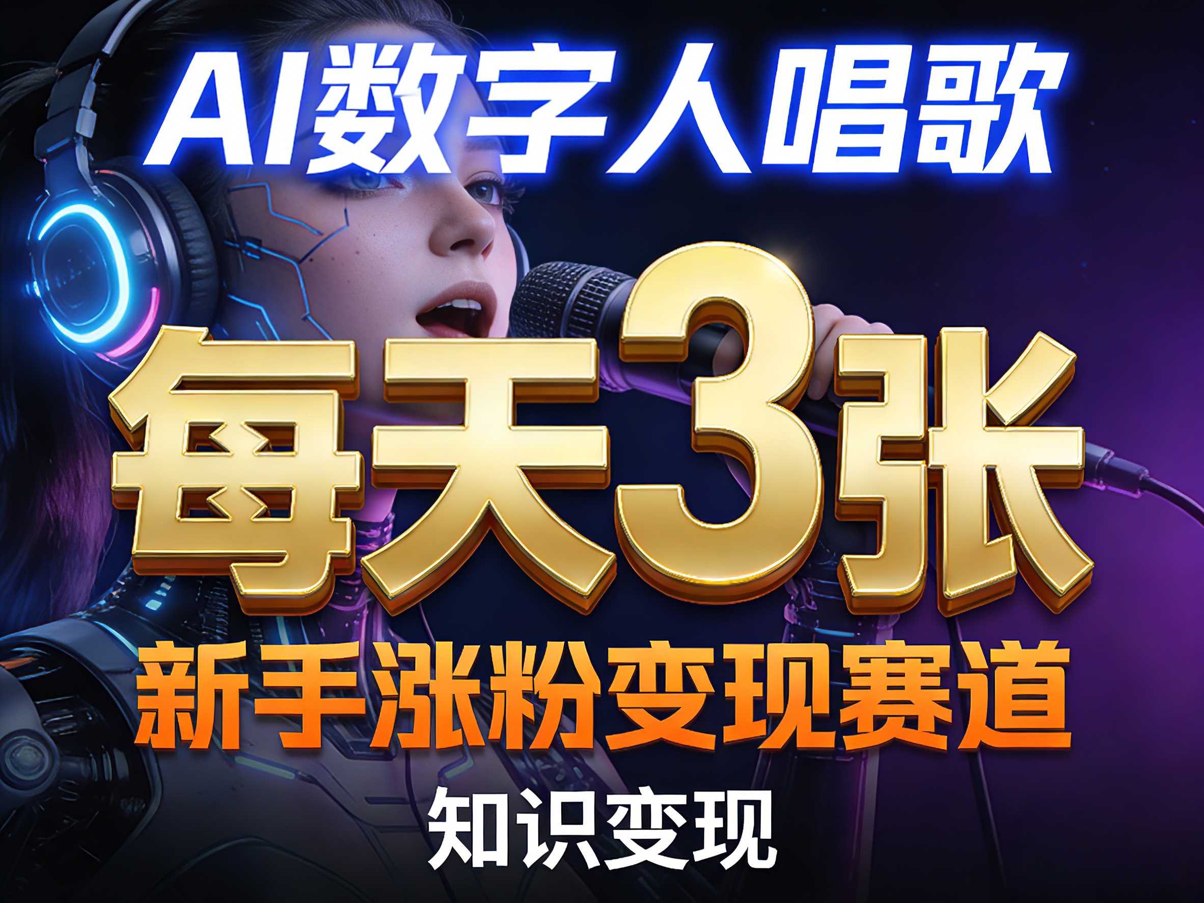 AI数字人唱歌，新手涨粉变现赛道，每天3张和知识付费，副业必备-shxbox省心宝盒