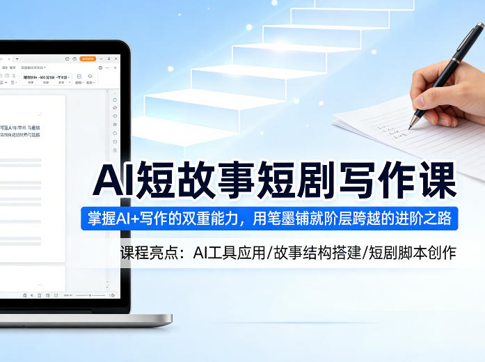 AI短故事短剧写作课，掌握AI+写作的双重能力，用笔墨铺就阶层跨越的进阶之路-shxbox省心宝盒