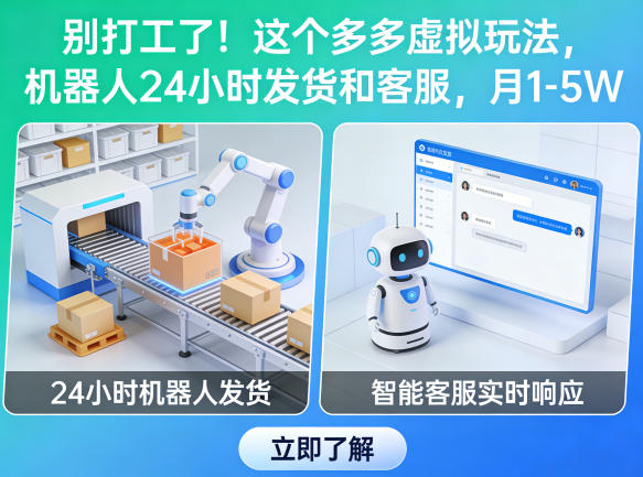 别打工了！这个多多虚拟玩法，机器人24小时发货和客服，月1-5W【揭秘】-shxbox省心宝盒