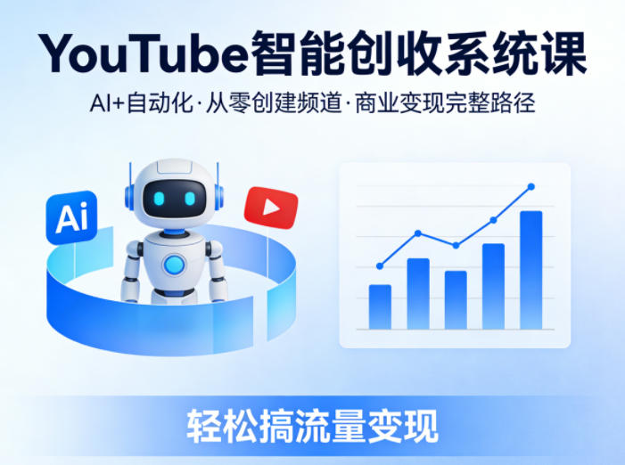 YouTube智能创收系统课，AI+自动化，从零创建YouTube频道并实现商业变现的完整路径，轻松搞流量变现-shxbox省心宝盒