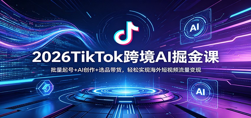 2026TikTok跨境AI掘金课：批量起号+AI创作+选品带货，轻松实现海外短视频流量变现-shxbox省心宝盒