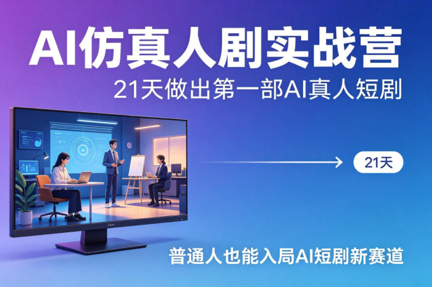 AI仿真人剧实战营，21天做出第一部AI真人短剧，普通人也能入局AI短剧新赛道-shxbox省心宝盒