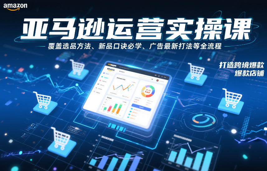 亚马逊运营实操课，覆盖选品方法、新品口诀必学、广告最新打法等全流程，打造跨境爆款店铺(更新4月)-shxbox省心宝盒