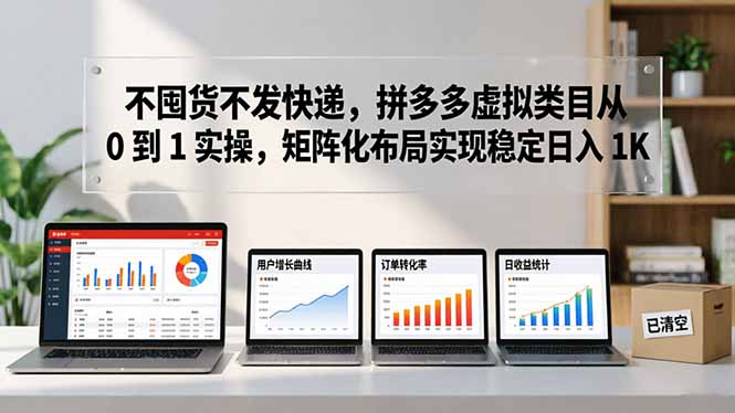 不囤货不发快递，拼多多虚拟类目从 0 到 1 实操，矩阵化布局实现稳定日入 1K-shxbox省心宝盒