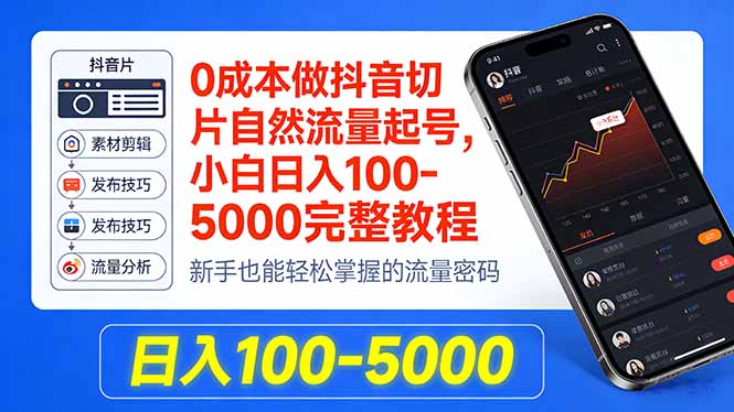 0成本做抖音切片自然流量起号，小白日入100-5000完整教程-shxbox省心宝盒