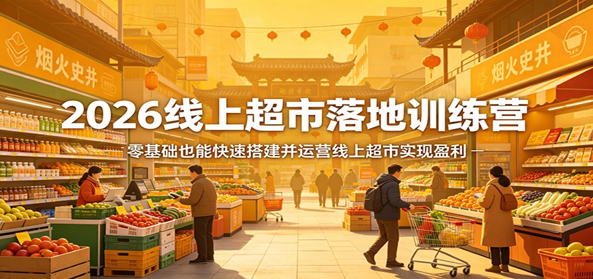 2026线上超市落地训练营，零基础也能快速搭建并运营线上超市实现盈利-shxbox省心宝盒