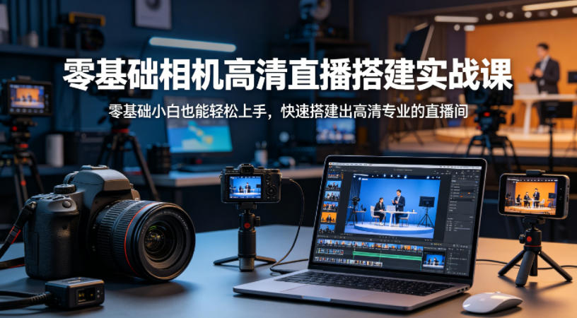 零基础相机高清直播间搭建实战课，小白也能轻松上手，快速搭建出高清专业的直播间-shxbox省心宝盒