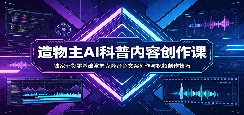 AI科普内容创作课：独家干货零基础掌握克隆音色文案创作与视频制作技巧-shxbox省心宝盒