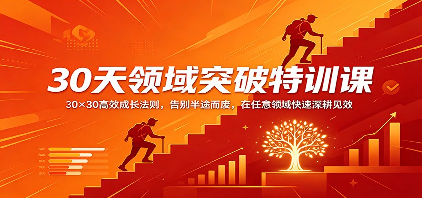 30天领域突破特训课：30×30高效成长法则，告别半途而废，在任意领域快速深耕见效-shxbox省心宝盒