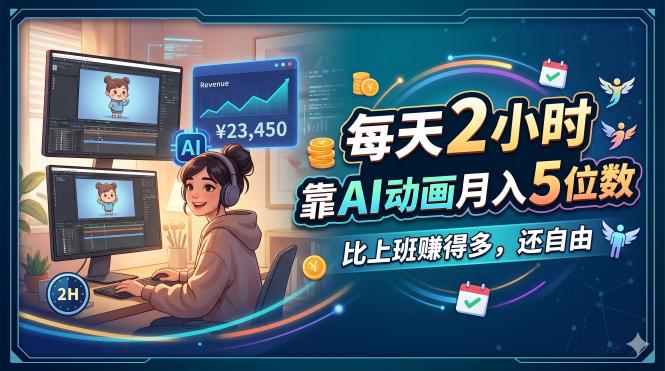 每天 2 小时，靠 AI 动画月入 5 位数，比上班赚得多，还自由-shxbox省心宝盒