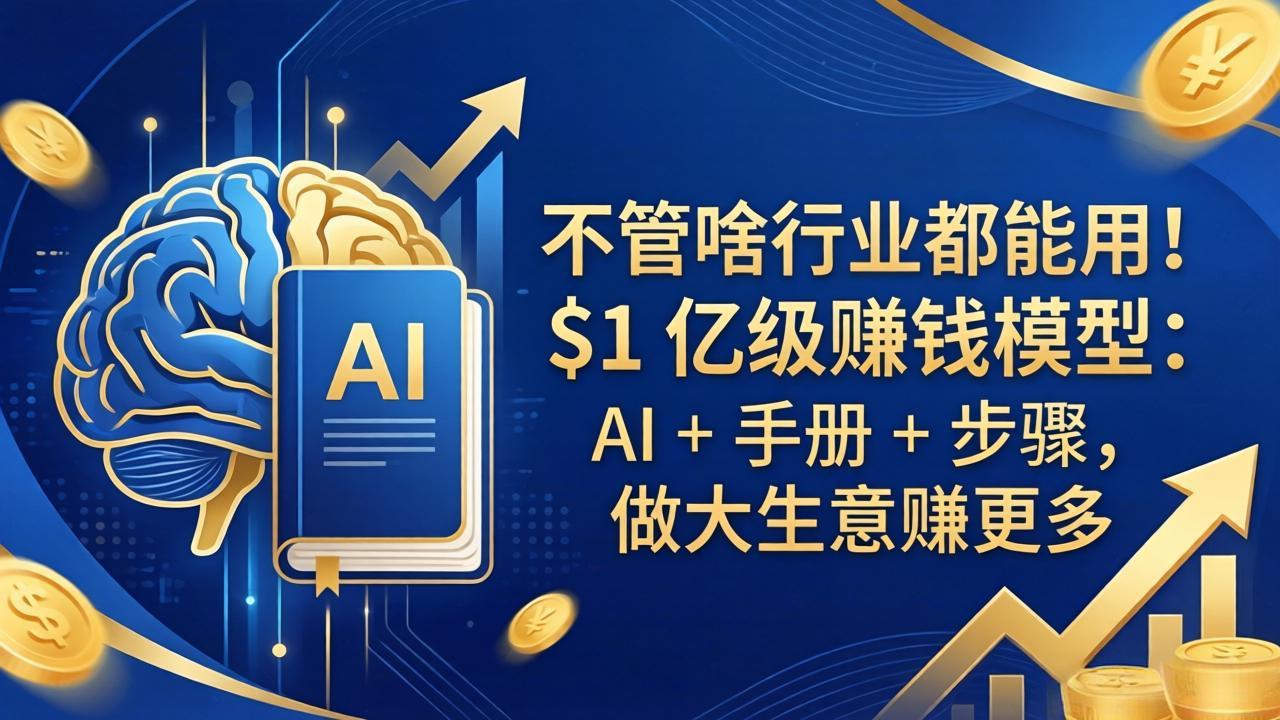 不管啥行业都能用！$1 亿级赚钱模型：AI + 手册 + 步骤，做大生意赚更多-shxbox省心宝盒