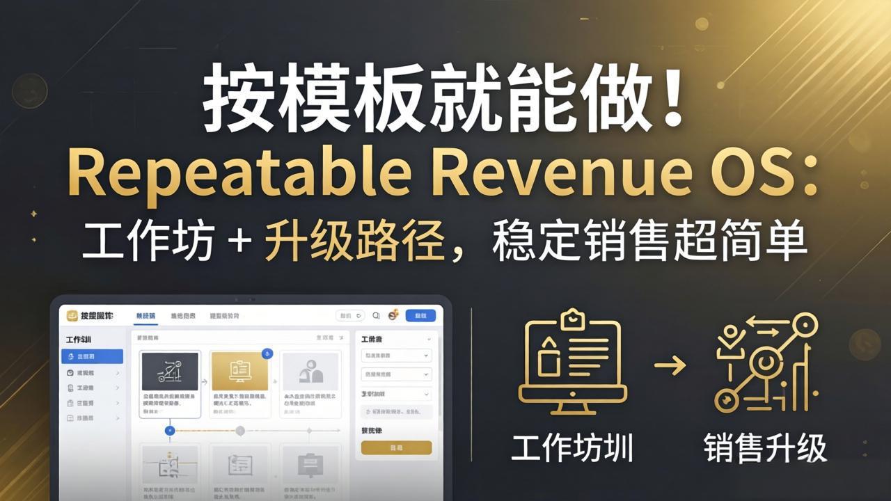 按模板就能做！Repeatable Revenue OS：工作坊 + 升级路径，稳定销售超简单-shxbox省心宝盒