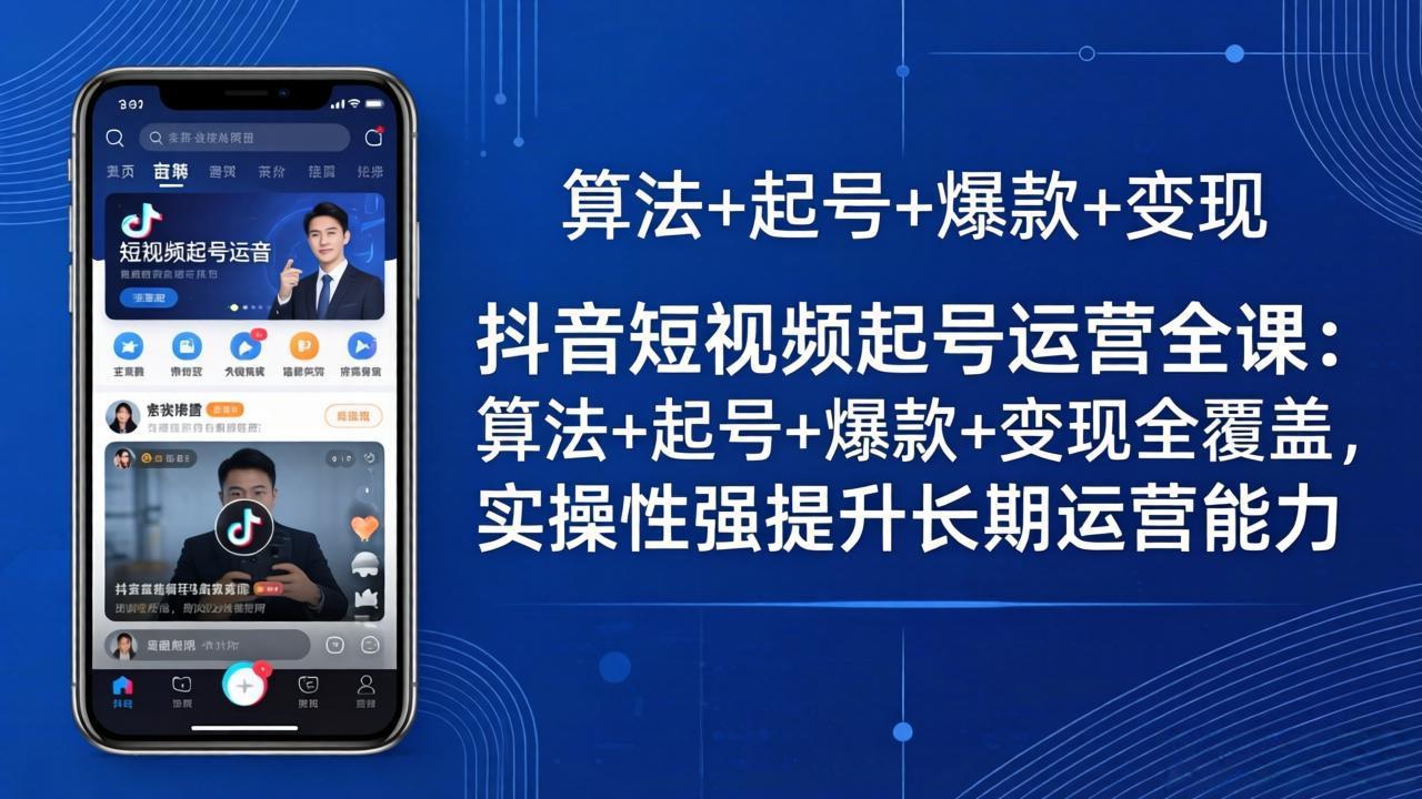 抖音短视频起号运营全课：算法+起号+爆款+变现全覆盖，实操性强提升长期运营能力-shxbox省心宝盒