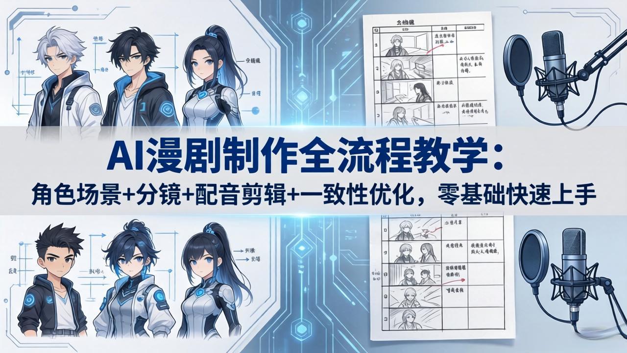 AI漫剧制作全流程教学：角色场景+分镜+配音剪辑+一致性优化，零基础快速上手-shxbox省心宝盒