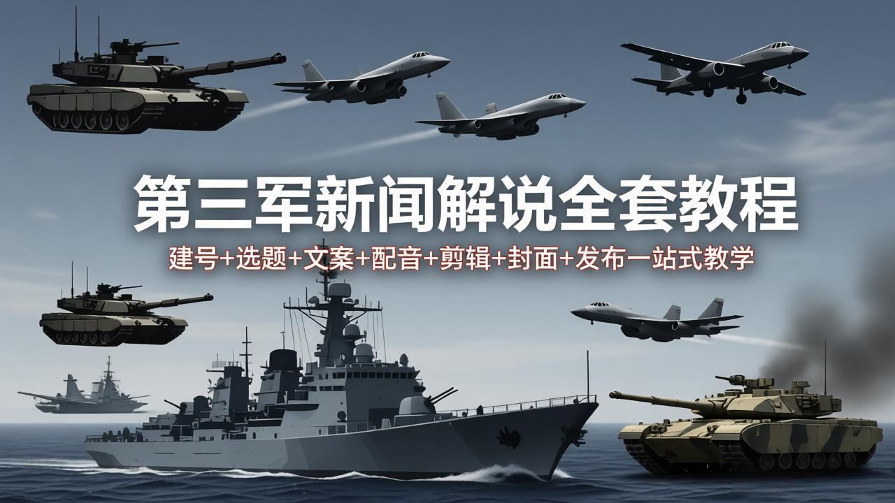 第三军迷新闻解说全套教程：建号+选题+文案+配音+剪辑+封面+发布一站式教学-shxbox省心宝盒