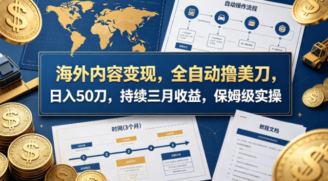 海外内容变现，全自动撸美刀，日入50刀，持续三月收益，保姆级实操【揭秘】-shxbox省心宝盒
