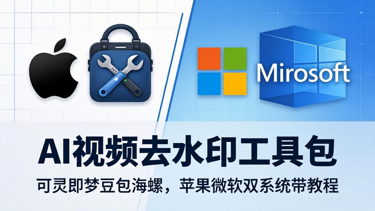 AI视频去水印工具包：可灵即梦豆包海螺，苹果微软双系统带教程-shxbox省心宝盒