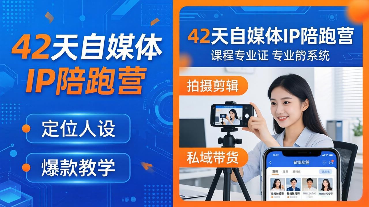 42天自媒体IP陪跑营-26年4月19更新：定位人设爆款全教学，拍摄剪辑私域带货一站式落地-shxbox省心宝盒