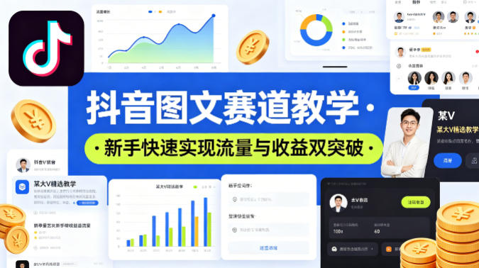 抖音图文赛道教学，某大V精选教学，新手也能快速实现流量与收益双突破-shxbox省心宝盒