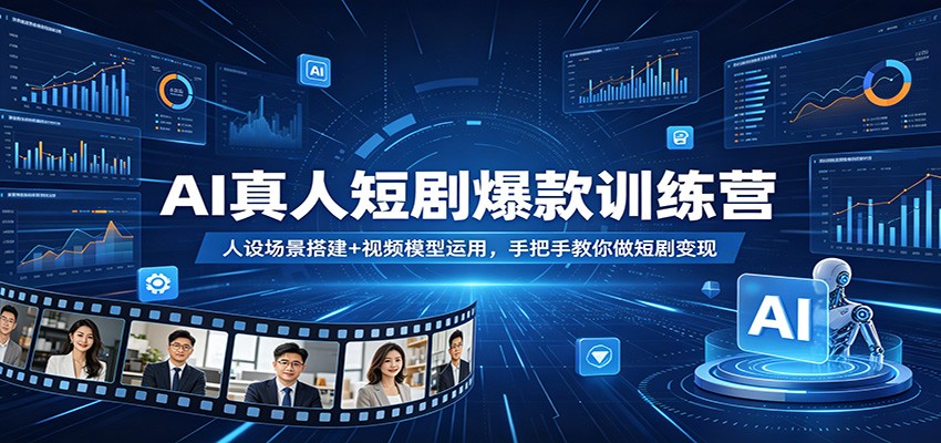AI真人短剧爆款训练营：人设场景搭建+视频模型运用，手把手教你做短剧变现-shxbox省心宝盒