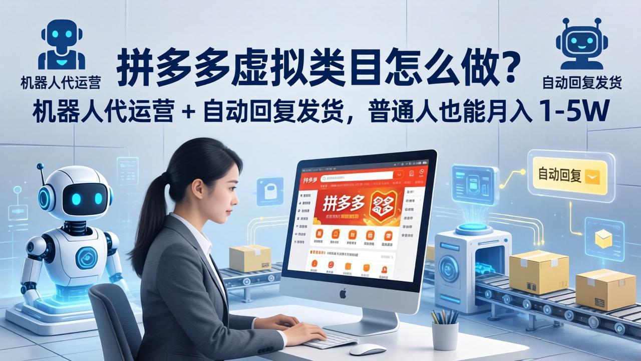 拼多多虚拟类目怎么做？机器人代运营 + 自动回复发货，普通人也能月入 1-5W-shxbox省心宝盒