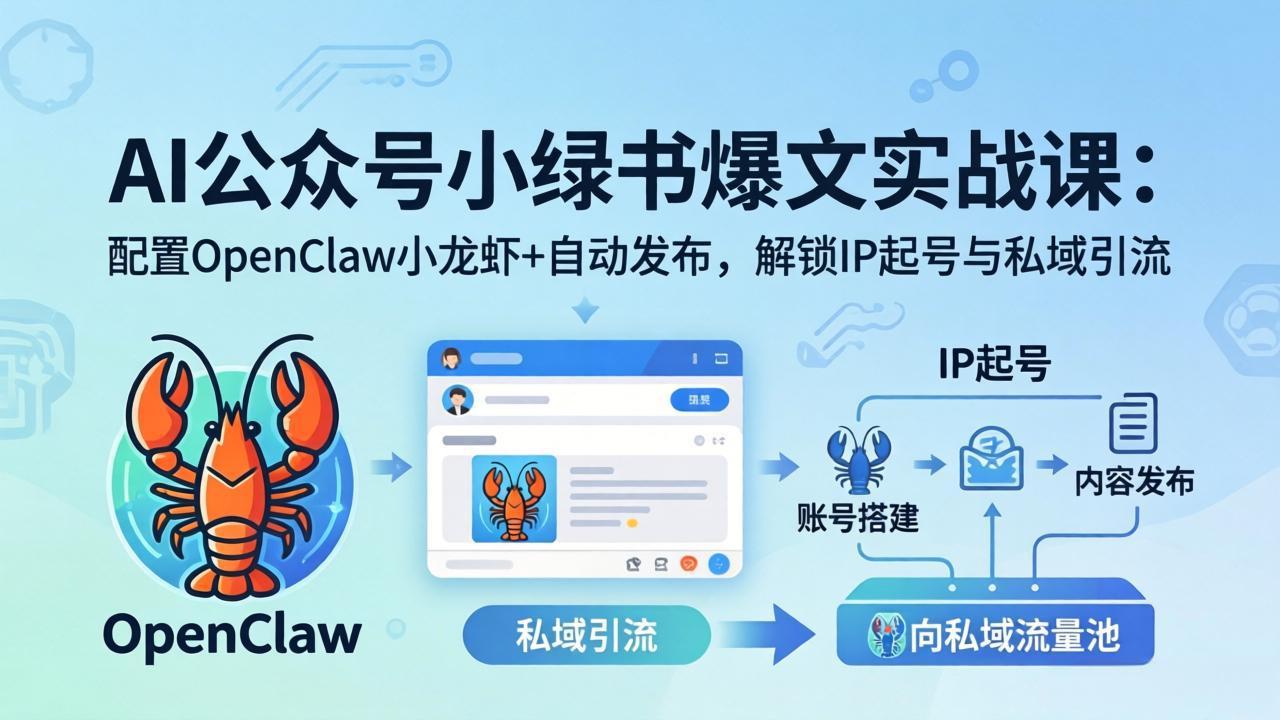AI公众号小绿书变现实战课：小绿书爆文写作+OpenClaw自动发布，解锁IP起号与私域引流-shxbox省心宝盒