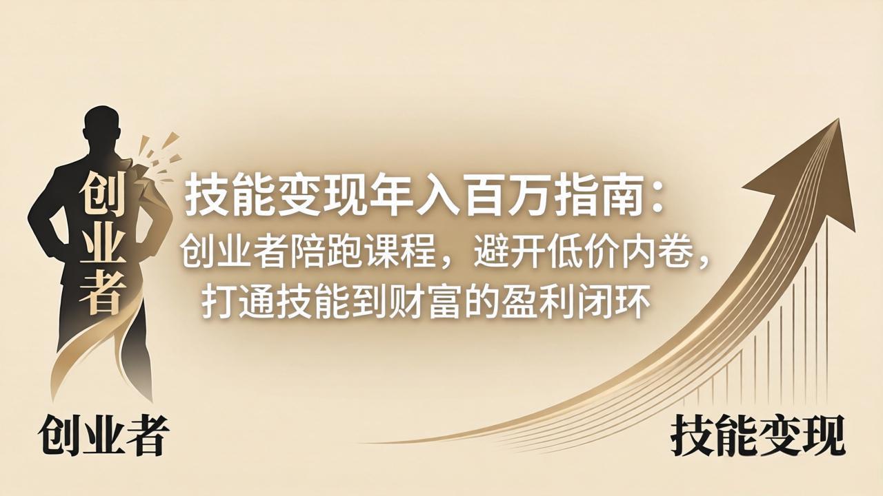 技能变现年入百万指南：创业者陪跑课程，避开低价内卷，打通技能到财富的盈利闭环-shxbox省心宝盒