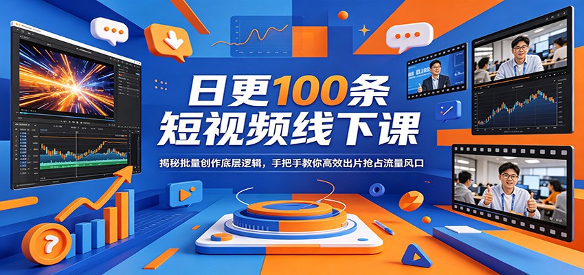 日更100条短视频线下课：揭秘批量创作底层逻辑，手把手教你高效出片抢占流量风口-shxbox省心宝盒