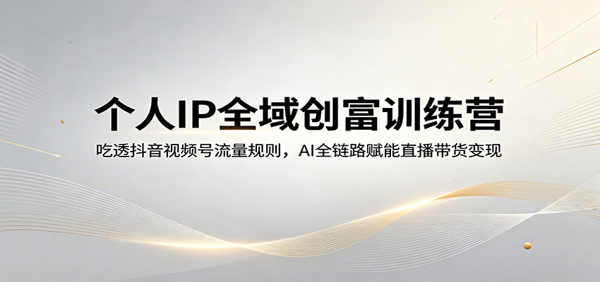 个人IP全域创富训练营：吃透抖音视频号流量规则，AI全链路赋能直播带货变现-shxbox省心宝盒
