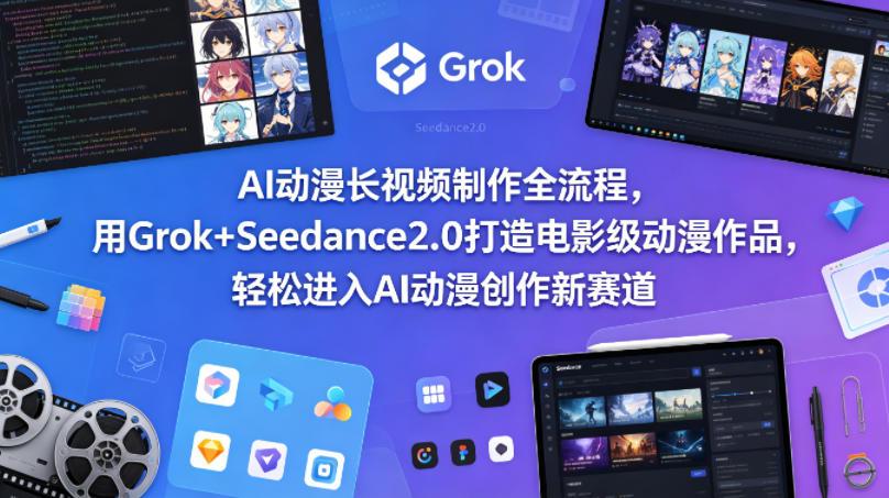AI动漫长视频制作全流程，用Grok+Seedance2.0打造电影级动漫作品，轻松进入AI动漫创作新赛道-shxbox省心宝盒