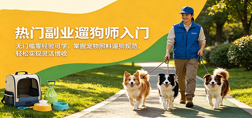 热门副业遛狗师入门，无门槛零经验可学，掌握宠物照料遛狗规范，轻松实现灵活增收-shxbox省心宝盒