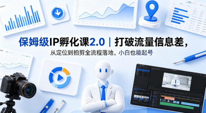 保姆级IP孵化课2.0｜打破流量信息差，从定位到拍剪全流程落地，小白也能起号-shxbox省心宝盒