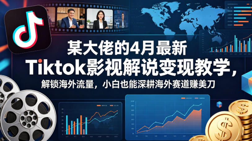 某大佬的4月最新Tiktok影视解说变现教学，解锁海外流量，小白也能深耕海外赛道賺美刀-shxbox省心宝盒