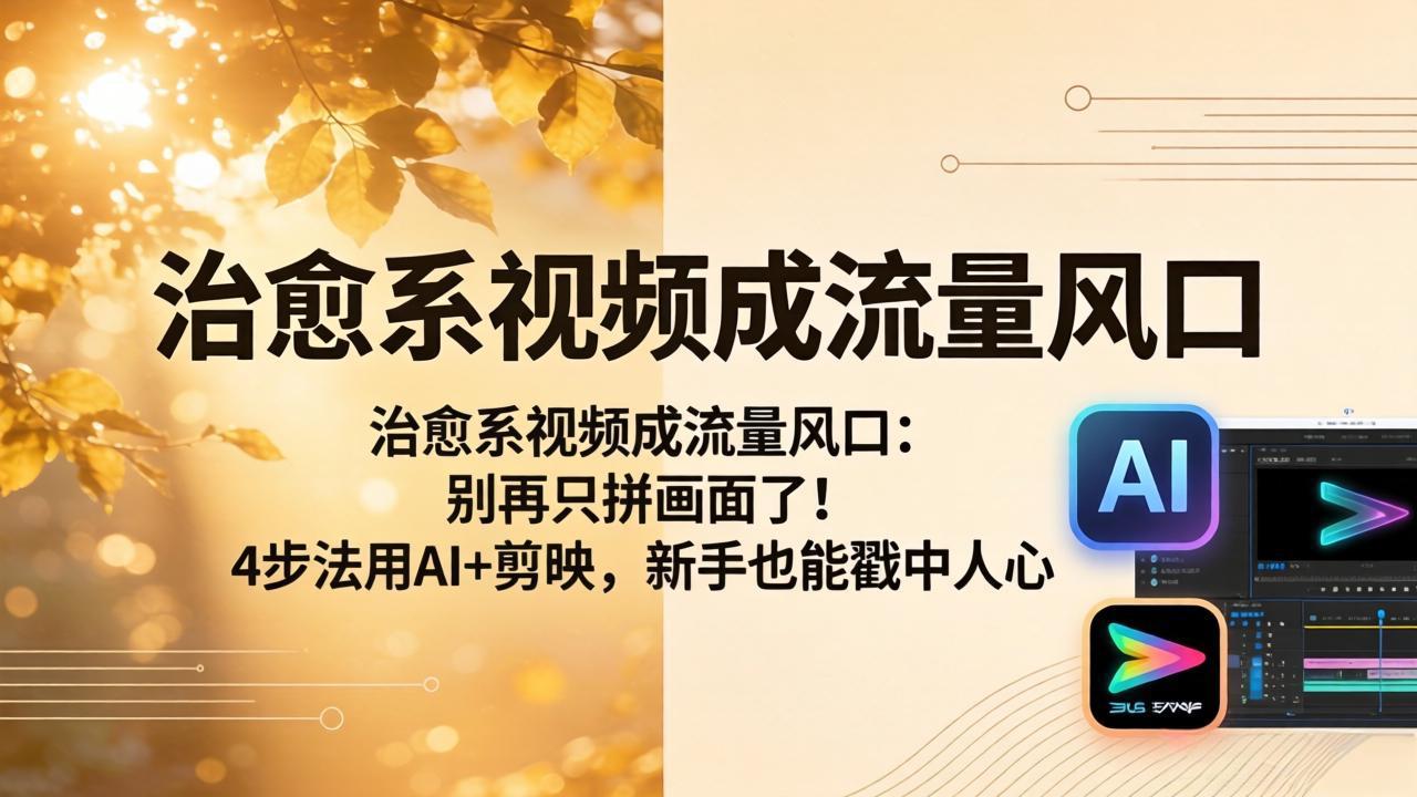 治愈系视频成流量风口：别再只拼画面了！4步法用AI+剪映，新手也能戳中人心-shxbox省心宝盒