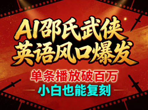 AI邵氏武侠英语风口爆发，单条播放破百万，小白也能复刻-shxbox省心宝盒