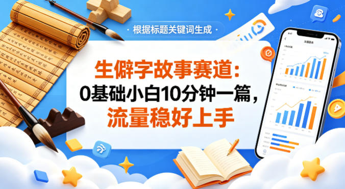 公众号流量主——生僻字故事赛道，流量稳，好上手，0基础小白也能10分钟一篇-shxbox省心宝盒