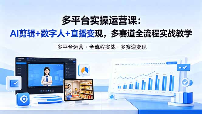 某团队多平台实操运营课-更新26年4月29：AI剪辑+数字人+直播变现，多赛道全流程实战教学-shxbox省心宝盒