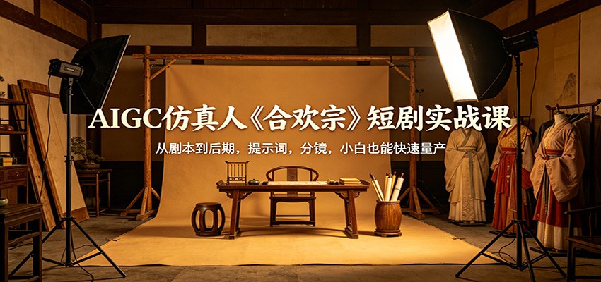 AIGC仿真人《合欢宗》短剧实战课：从剧本到后期，提示词，分镜，小白也能快速量产-shxbox省心宝盒