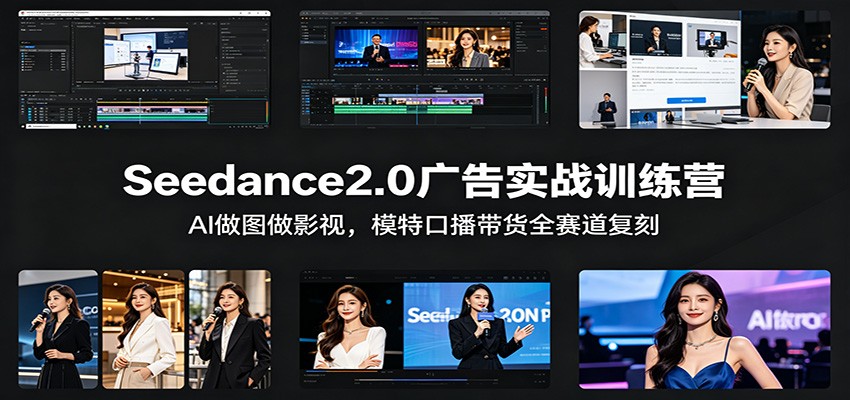 Seedance2.0广告实战训练营：AI做图做影视，模特口播带货全赛道复刻-shxbox省心宝盒